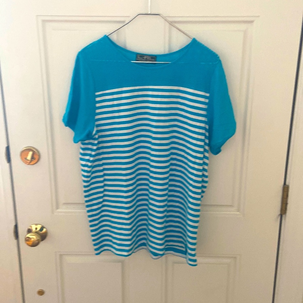 Ralph Lauren blue/white striped top.
